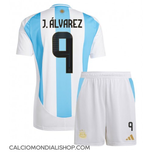 Maglie da calcio Argentina Julian Alvarez #9 Prima Maglia Bambino Copa America 2024 Manica Corta (+ Pantaloni corti)